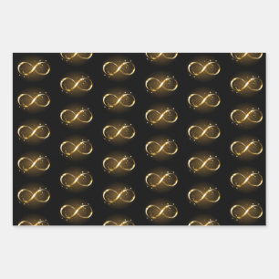 Golden Infinity Symbol Wrapping Paper Sheets