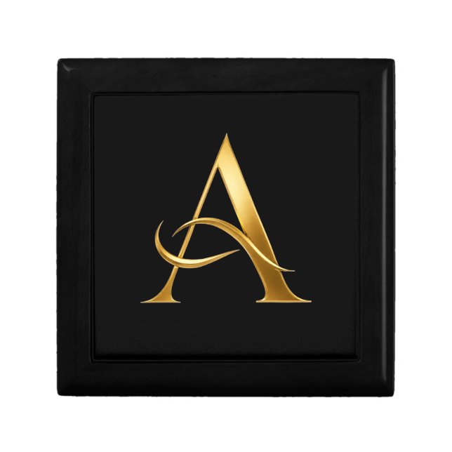 Golden Initial A Minimalist Design Gift Box (Front)