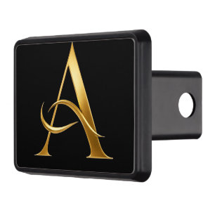 Golden Initial A Minimalist Design Hitch Cover