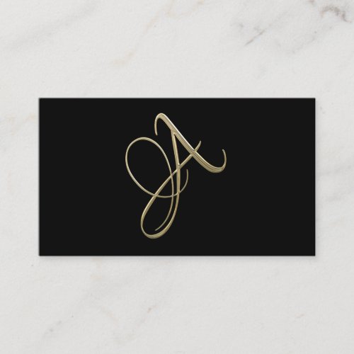 Golden initial A monogram Business Card