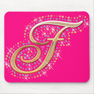 Golden Initial F - Cute Mousepad