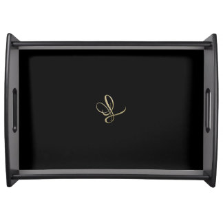Golden initial L monogram Serving Tray