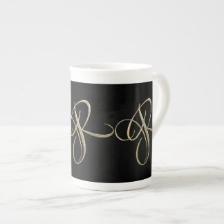 Golden initial R monogram Bone China Mug
