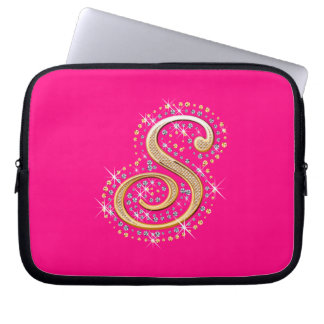 Golden Initial ''S'' Laptop Sleeve