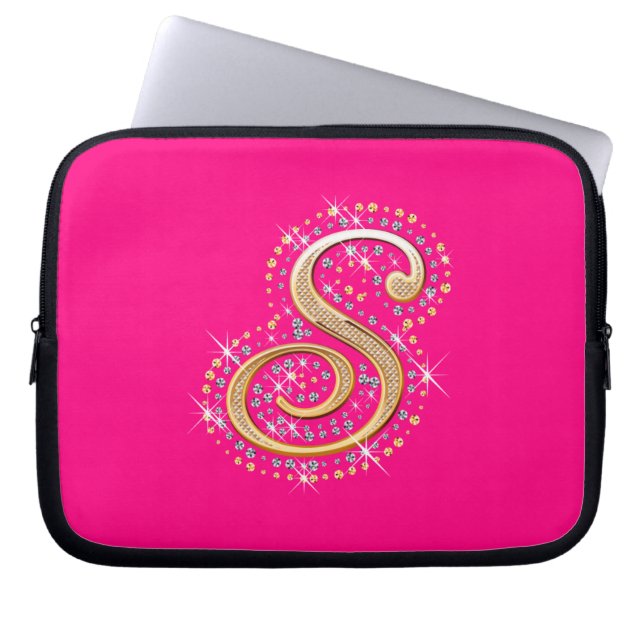 Golden Initial ''S'' Laptop Sleeve (Front)