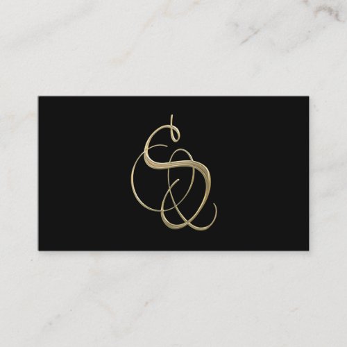 Golden initial S monogram Business Card