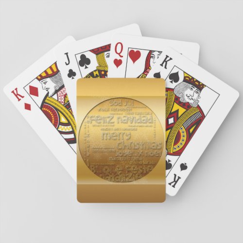 Golden International Christmas Greeting _ Games Poker Cards