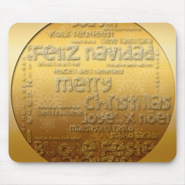 Golden International Christmas Greeting - Mousepad (Front)