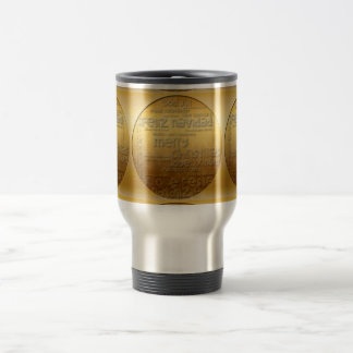 Golden International Christmas Greeting Travel Mug