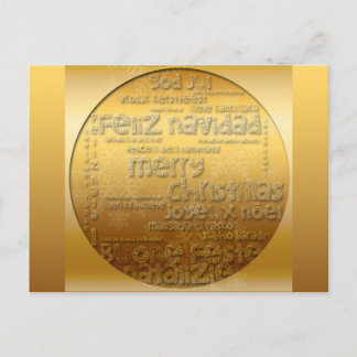 Golden International Christmas Navidad H Postcard