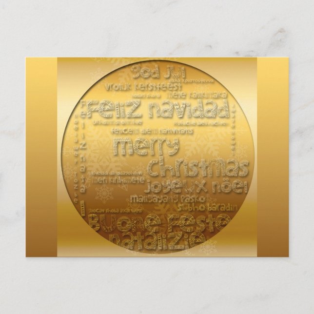 Golden International Christmas Navidad H Postcard (Front)