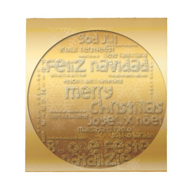 Golden International Christmas Navidad Notepad (Front)