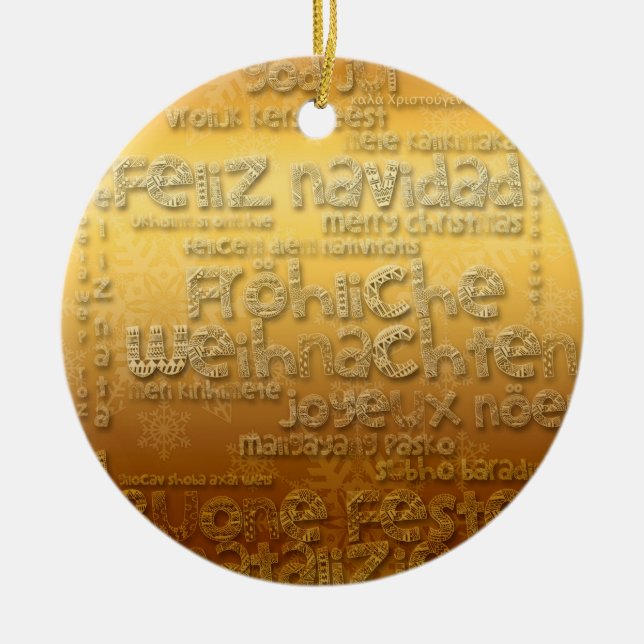 Golden International Weihnachten Navidad Ornament (Front)