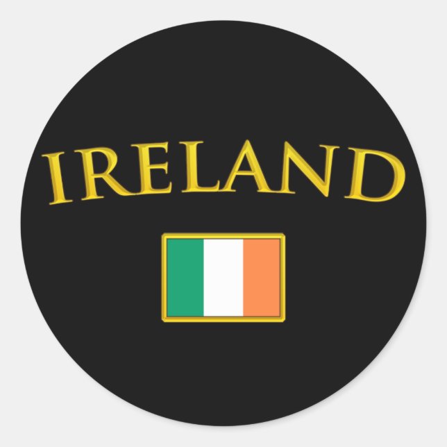 Golden Ireland Classic Round Sticker (Front)