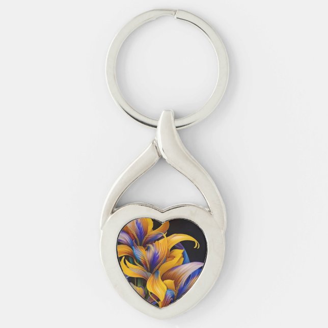 Golden Iris Hosta X AI ART Keychain (Front)