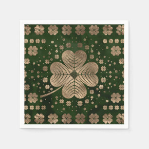 Golden Irish Shamrock Four-leaf clover Napkins