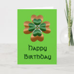 Golden Irish Shamrock Happy Birthday Card at Zazzle