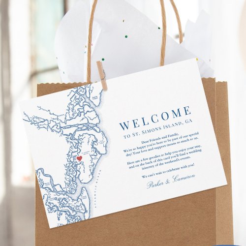 Golden Isles Georgia Map Wedding Welcome Itinerary Thank You Card