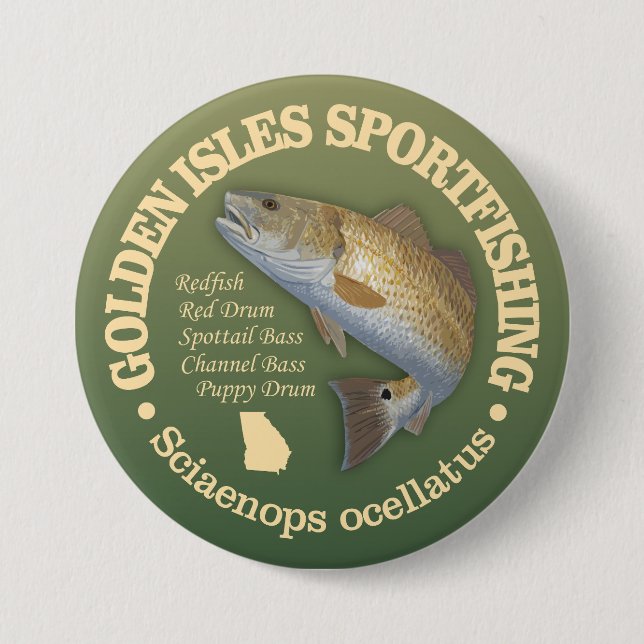 Golden Isles (redfish) Button (Front)