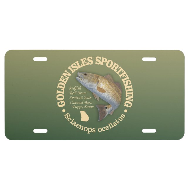 Golden Isles (redfish) License Plate (Front)