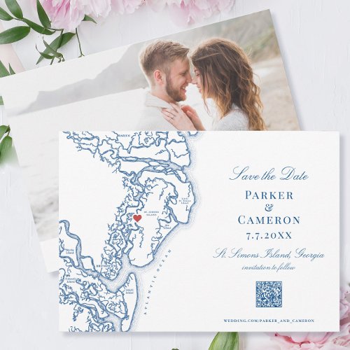 Golden Isles St Simons Georgia Map Save the Date
