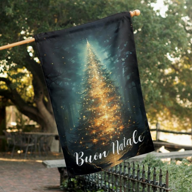 Golden Italian Christmas Tree Buon Natale House Flag (Golden Light Christmas Tee
Buon Natale Italian House Flag
Italian Christmas Decorations)