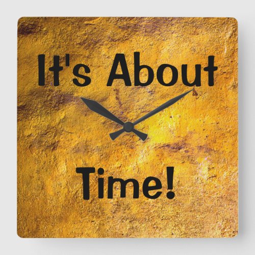 Golden Its About Time Chic Wall Clock Square Wall Clock