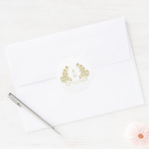 Golden Ivory Heritage Vintage Wedding Classic Round Sticker