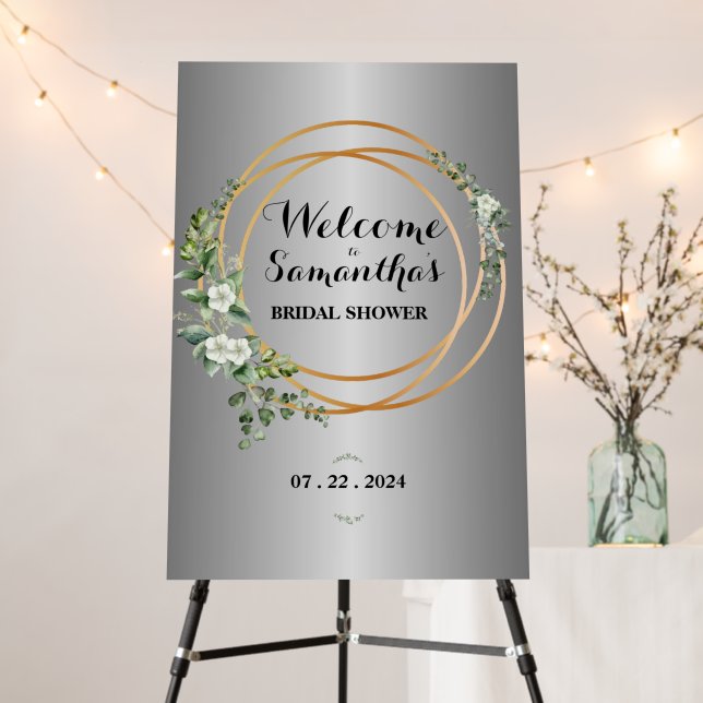 Golden Ivy: A Bridal Shower with Greenery & Gold Foam Board (In Situ (Stand))
