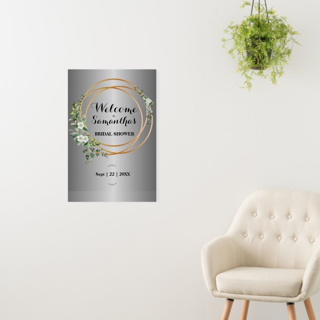 Golden Ivy: A Bridal Shower with Greenery & Gold Foam Board (In Situ (Wall))
