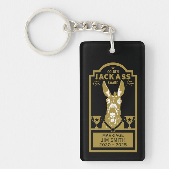 Golden Jackass Award Keychain (Front)