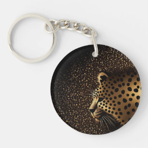 Golden Jaguar Pattern Keychain