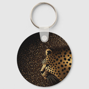 Golden Jaguar Pattern Keychain