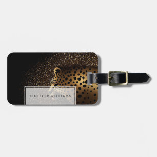 Golden Jaguar Pattern Luggage Tag