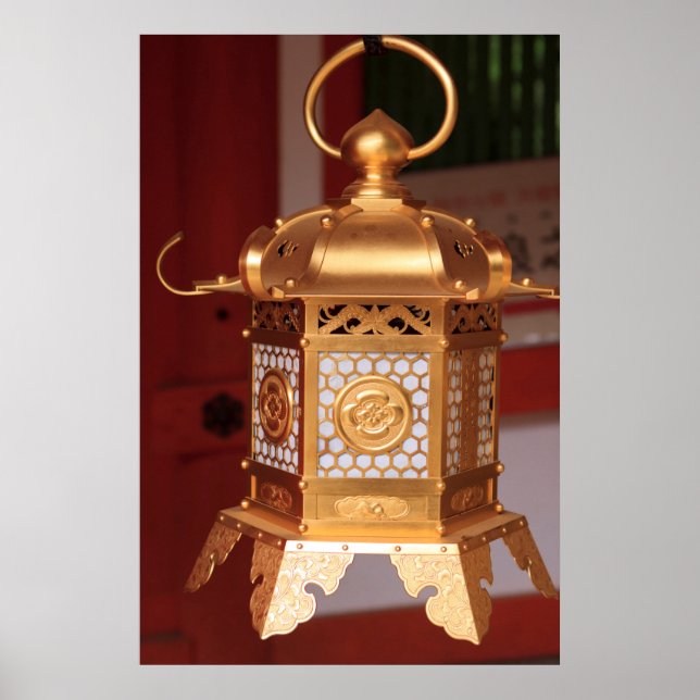 Golden Japanese Lantern Poster (Front)