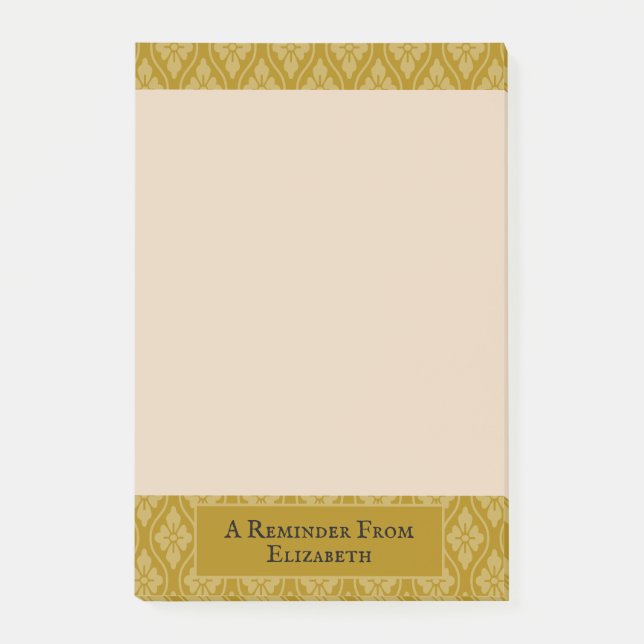 Golden Japanese Scroll Personalized Post-it Notes (Front)
