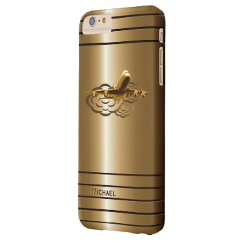 Golden Jet Airliner Aircraft Barely There Iphone 6 Plus Case by zlatkocro at Zazzle