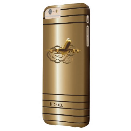 Golden Jet Airliner Aircraft Barely There Iphone 6 Plus Case