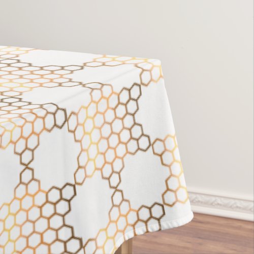 Golden Jewish Star Honeycomb on White large  Tablecloth