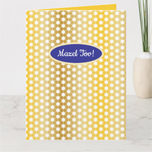 Golden Jewish Star "Mazel Tov" Greeting Card