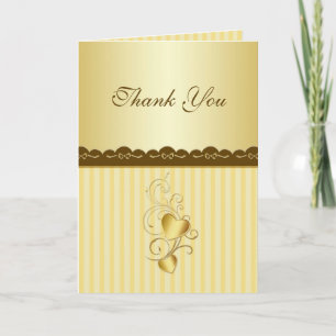 Golden joined hearts Wedding Thank you