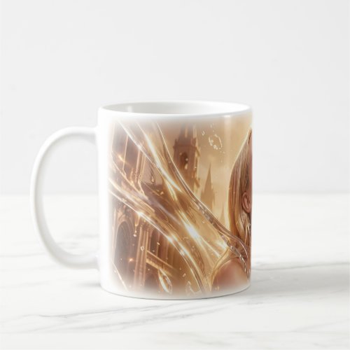 Golden Joy Liquid Light Smiling Woman Mug