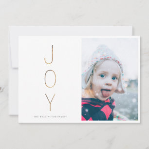 Golden JOY Modern Photo Holiday Card