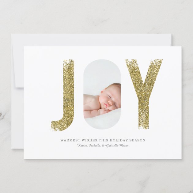 Golden Joy Photo Holiday Card