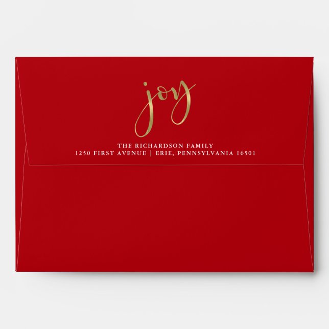 Golden Joy | Red Christmas Envelope (Back (Top Flap))