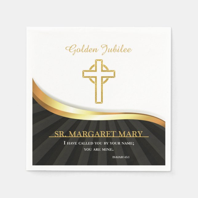 Golden Jubilee of Religious Life, 50 Year Paper Napkins (Front)