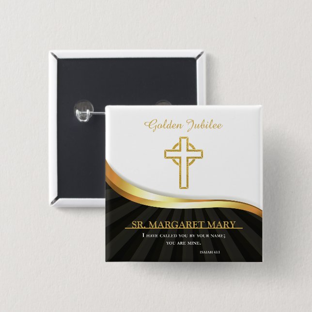 Golden Jubilee of Religious Life, 50 Year Pinback Button (Front & Back)