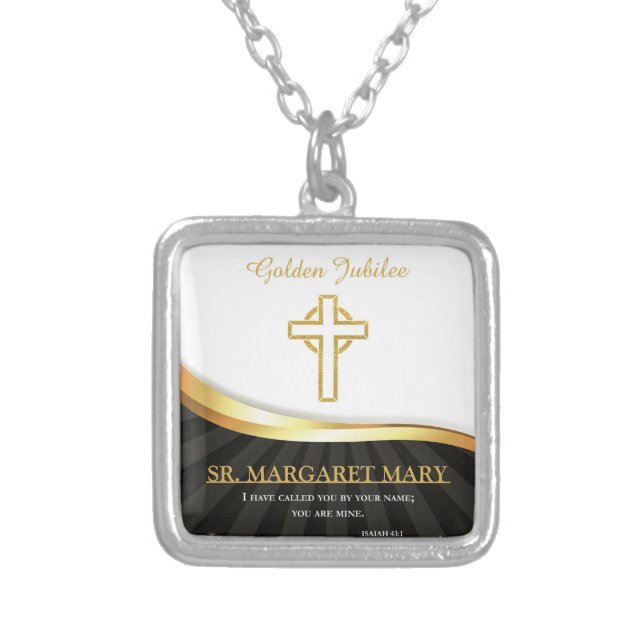 Golden Jubilee of Religious Life, 50 Year Silver Plated Necklace (Front)