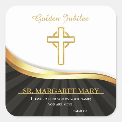 Golden Jubilee of Religious Life 50 Year Square Sticker