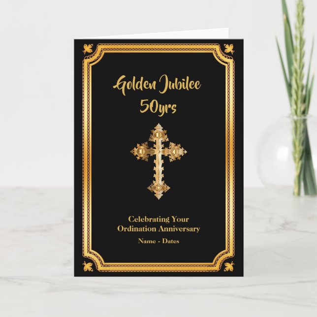 Golden Jubilee Ordination Anniversary Priest 50th Card (Front)